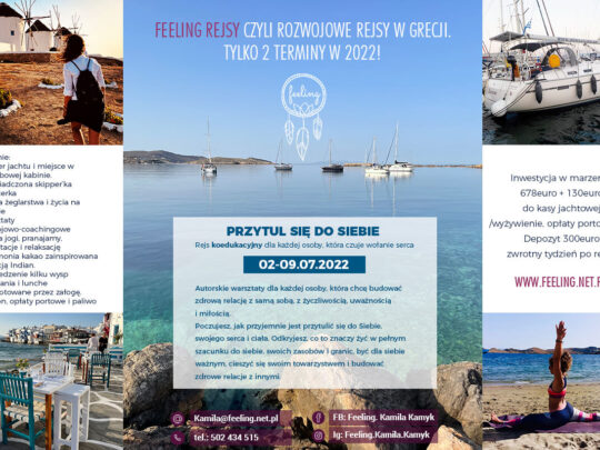 Przytul się do siebie/ rozwojowy rejs w Grecji 2-9.07.2022r.